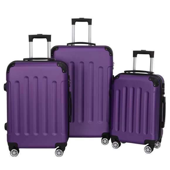 Ktaxon 3-Piece Lightweight Hardside 4-Wheel Spinner Luggage Set