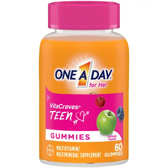 One A Day Teen for Her Multivitamin Gummies, 60 Count