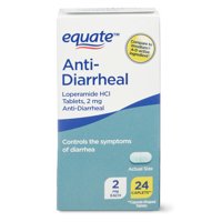 Equate Anti-Diarrheal Loperamide HCl Tablets, 2 mg, 24 Count