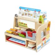 Melissa & Doug Wooden Slice & Stack Sandwich Counter with Deli Slicer  56-Piece Pretend Play Food Pieces