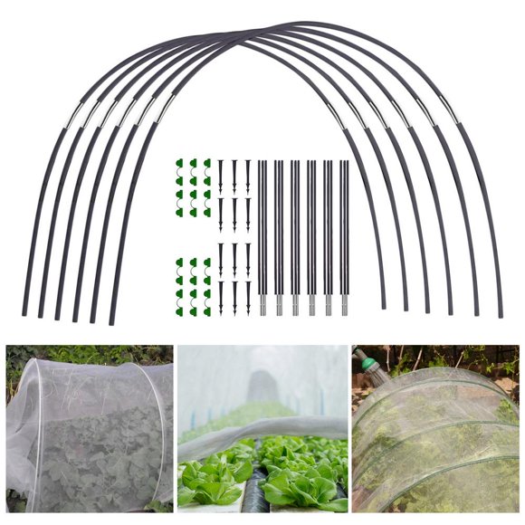 Pakewalm Greenhouse Hoops Row Cover Hoops Greenhouse Frame Greenhouse Hoops for Row Cover Fiberglass Grow Support Tunnels Gardening House Frame for Farm Yard respectable
