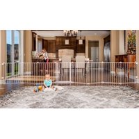 Regalo 192-Inch Super Wide Adjustable Baby Gate and Play Yard, 4-In-1, Includes 4 Pack of Wall Mounts, White