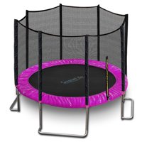 SereneLife SLTRA10PNK - Home Backyard Sports Trampoline - Large Outdoor Jumping Fun Trampoline for Kids / Children, Safety Net Cage (10? ft.)