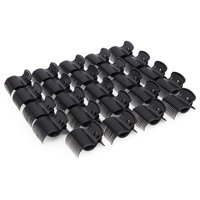 24 Count Hot Roller Clips, Long Hair Curler Claw Clips for Styling, Sectioning and Curling, Black