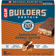CLIF Builders Protein Bars, Gluten Free, 20g Protein, Chocolate Peanut Butter Flavor, 6 Ct, 2.4 oz