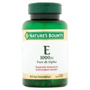 (2 pack) Nature's Bounty Vitamin E Pure dl-Alpha, 1000 IU Softgels, 60ct