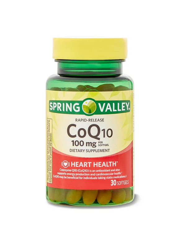 Spring Valley Rapid-Release CoQ10 Dietary Supplement, 100 mg, 30 count