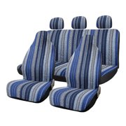 Baja Blanket Car Seat Covers Set Universal Automotive Seat Protectors Blue 7 Pcs