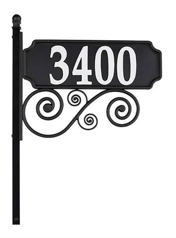 Whitehall Scroll Reflective Address Sign and Post