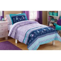 Your Zone Purple Elle Boho 6-Piece Bed in a Bag Bedding Set, Twin