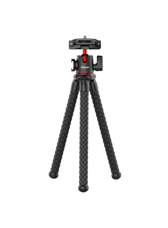 ULANZI MT-33 Multifunctional Flexible Mini Octopus Tripod with Cold Shoe Mount 360 Rotatable Panoramic Ball Head Quick Release Plate Max. 2KG Load Bearing for Smartphone Camera Live Streami