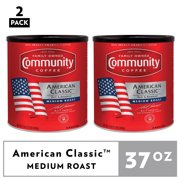 (2 Pack) Community Coffee American Classic Medium Roast Ground Coffee 37oz Canister