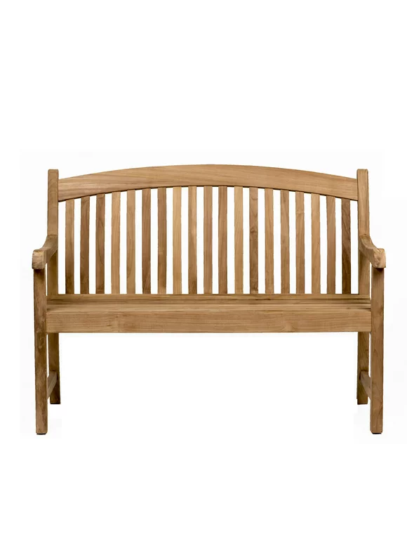 Amazonia Newham 1-piece Patio Bench | Certified Teak | Ideal for Outdoors and Indoors, Brown