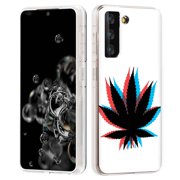 TalkingCase Clear Phone Case Samsung Galaxy S21 5G, S30, (Not S21+,S21 Ultra),Weed 3D Print,Light Weight,Flexible,Soft Touch,Anti-Scratch