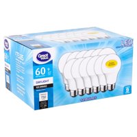 Great Value LED Light Bulb, 9 Watts (60W Equivalent) A19 General Purpose Lamp E26 Medium Base, Non-dimmable, Daylight, 12-Pack