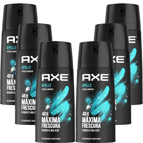 Axe Apollo Body Spray Deodorant For Men, 6 Pack, 150Ml
