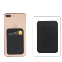 Besufy 55x90mm Cell Phone Wallet Stick on Purse for Credit Card ID Earphone Holder Black