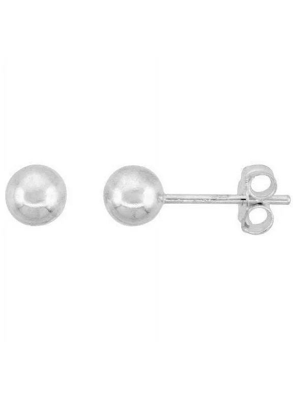 Sterling Silver 5mm Ball or Bead Earrings -1 pair