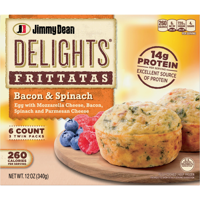 Jimmy Dean Delights Bacon & Spinach Frittatas, 6 Count (Frozen)
