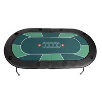 KARMAS PRODUCT 71" Poker Table 8 Players Folding Poker Table Top Blackjack Game Table Speed Felt w/Cup Holder