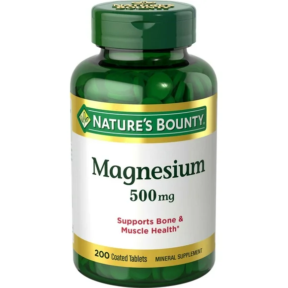 Natures Bounty Magnesium Supplement, 500 mg, 200 Tablets
