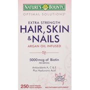 Nature's Bounty Hair Skin and Nails 5000 mcg of Biotin - 250 Coated Tablets Regular & Extra Strength, By Natures Bounty