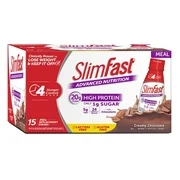 SlimFast Advanced Nutrition Meal Replacement Shake, Creamy Chocolate, 11 Fl Oz, 15 Ct