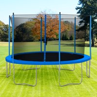 12' Kids Trampoline for Backyard, 300lbs Capacity Graden Trampoline with Safety Enclosure Net and Jumping Mat, Safety Spring Cover Padding & Ladder, Outdoor Enclosed Trampoline for Kids Toddler, S1315
