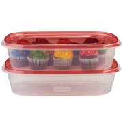 Rubbermaid Take Along Food Storage Large Rectangle Red (2 Pack = 4 Containers)
