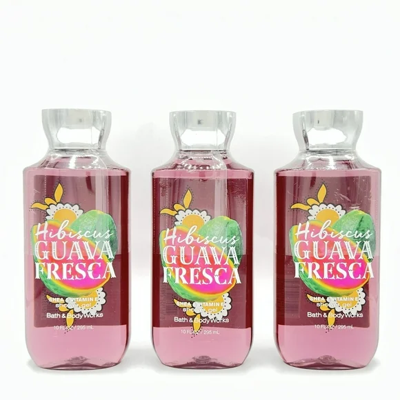 Bath & Body Works Hibiscus Guava Fresca 10oz Shower Gel, Pack of 3