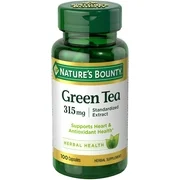 Nature's Bounty Green Tea Pills and Herbal Health Supplement, Supports Heart and Antioxidant Health, 315mg, 100 Capsules