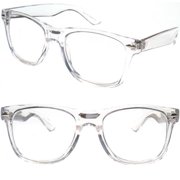 V.W.E. Vintage Inspired Lightweight Transparent Reading Glasses, 2 Pair