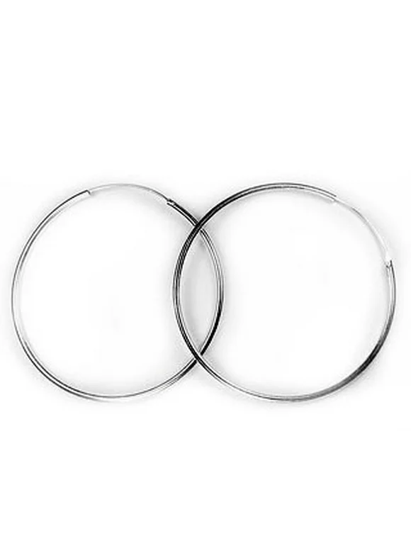 Medium Sterling Silver Endless 1.5" Hoop Earrings - 40mm Hoops