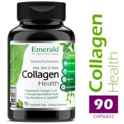 Emerald Laboratories - Collagen Health for Hair, Skin & Nails - with Sea Buckthorn & Collagen (Type I & III) - Supports Anti-Aging, Hair, Skin, and Nails Health, & Joints - 90 Vegetable Capsules