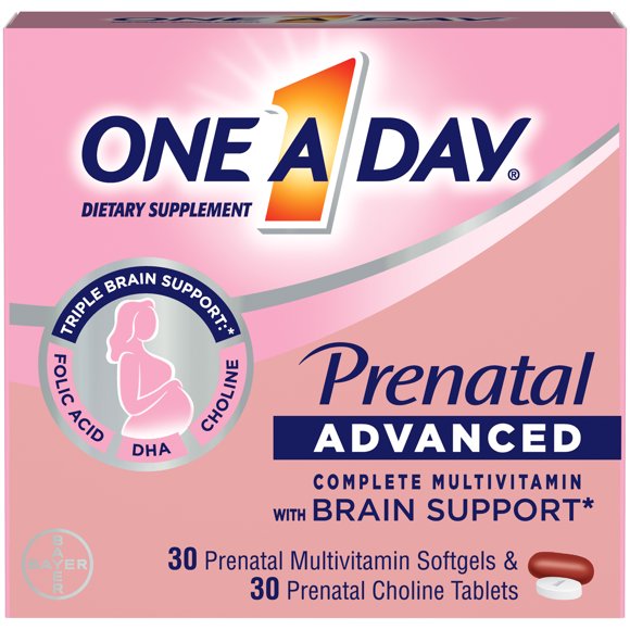 One A Day Advanced Prenatal Multivitamin with Choline, 30+30 Count