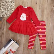 SUNSIOM New Christmas X-mas Infant Baby Girls Top Dress Skirt Outfits Clothes Gift Set