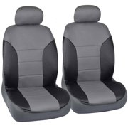 Motor Trend Two Tone PU Leather Car Seat Covers, Classic Accent, Premium Leatherette, Front Pair