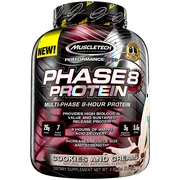 Phase8 Whey Protein Powder, Sustained Release 8-Hour Protein Shake, Cookies and Cream, 50 Servings (4.6lbs)
