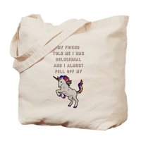 CafePress - I Almost Fell Off My Unicorn - Natural Canvas Tote Bag, Cloth Shopping Bag