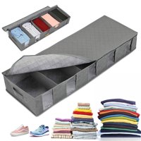 Willstar 2 pcs Foldable Clothes Storage Bags Under Bed Storage Containers Space Saver Storage Bag Organizer Box with Windows, 97 x 32 x 15 cm