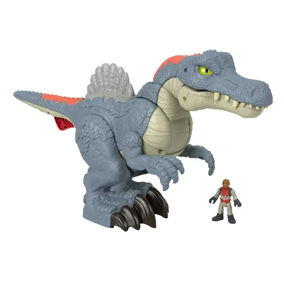 Imaginext Jurassic World Ultra Snap Spinosaurus Dinosaur Toy with Lights & Sounds, 2 Pieces