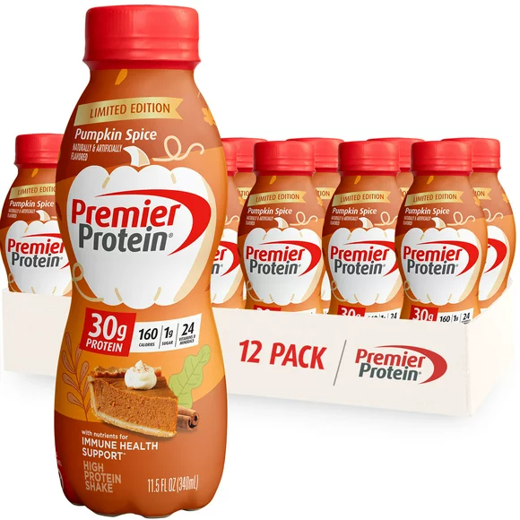 Premier Protein Shake, Pumpkin Spice Limited Time, 30g Protein, 11.5 Fl Oz, 12 Ct