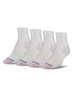 MediPeds Women's NanoGLIDE Non-Binding Quarter Sock, 4-Pack