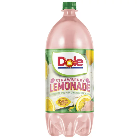 Dole Strawberry Lemonade Juice Drink, 2 Liter Bottle, Shelf-Stable