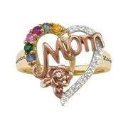 Personalized Family Jewelry Blossom Birthstone Mother's Ring available in Sterling Silver, 10kt Gold over Silver, 10kt or 14k Yellow or White Gold