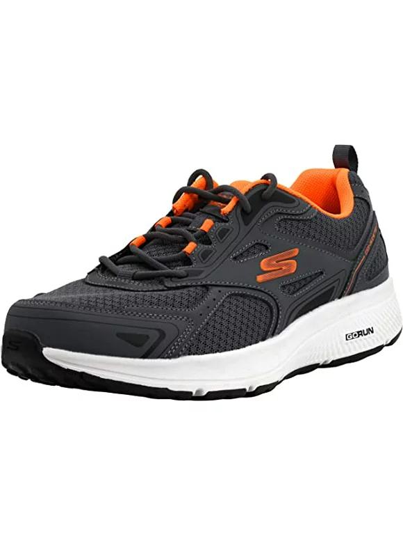 Skechers Mens Go Run Consistent - Performance Running & Walking Shoe Sneaker, Charcoal/Orange, 14 M US