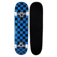 Runner Sports Complete Full Size Maple Checkerboard Deck Skateboard - Blue