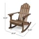 image 9 of Cara Outdoor Adirondack Acacia Wood Rocking Chair, Dark Brown Finish