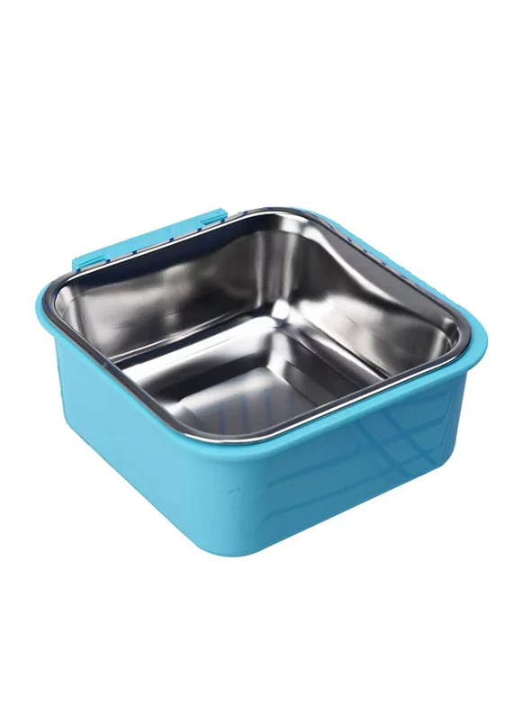 AkoaDa New Stainless Steel Dog Bowls Can Be Fixed In A Cage Hanging Bowl Pet Food Water Drink Dishes Feeder For Cat Puppy Pet Dog Feeder Bowls(blue-S)