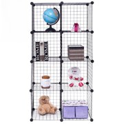 Gymax 8 Cube Grid Wire Organizer Wardrobe Shelves Bookcase DIY